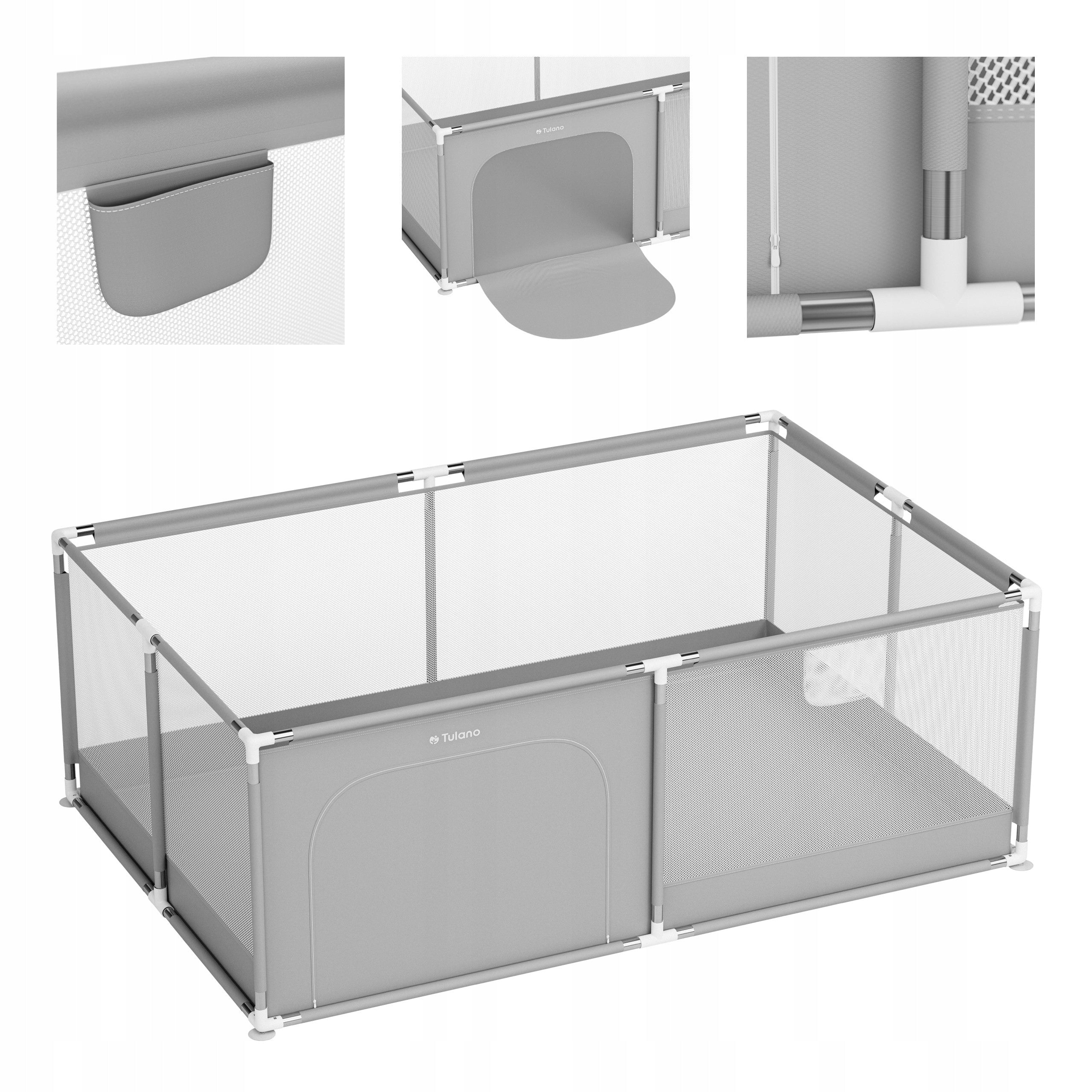 PLAYPEN FOR CHILDREN DRY POOL FOR CHILDREN SQUARE TOYS GREY 120CM X 180CM