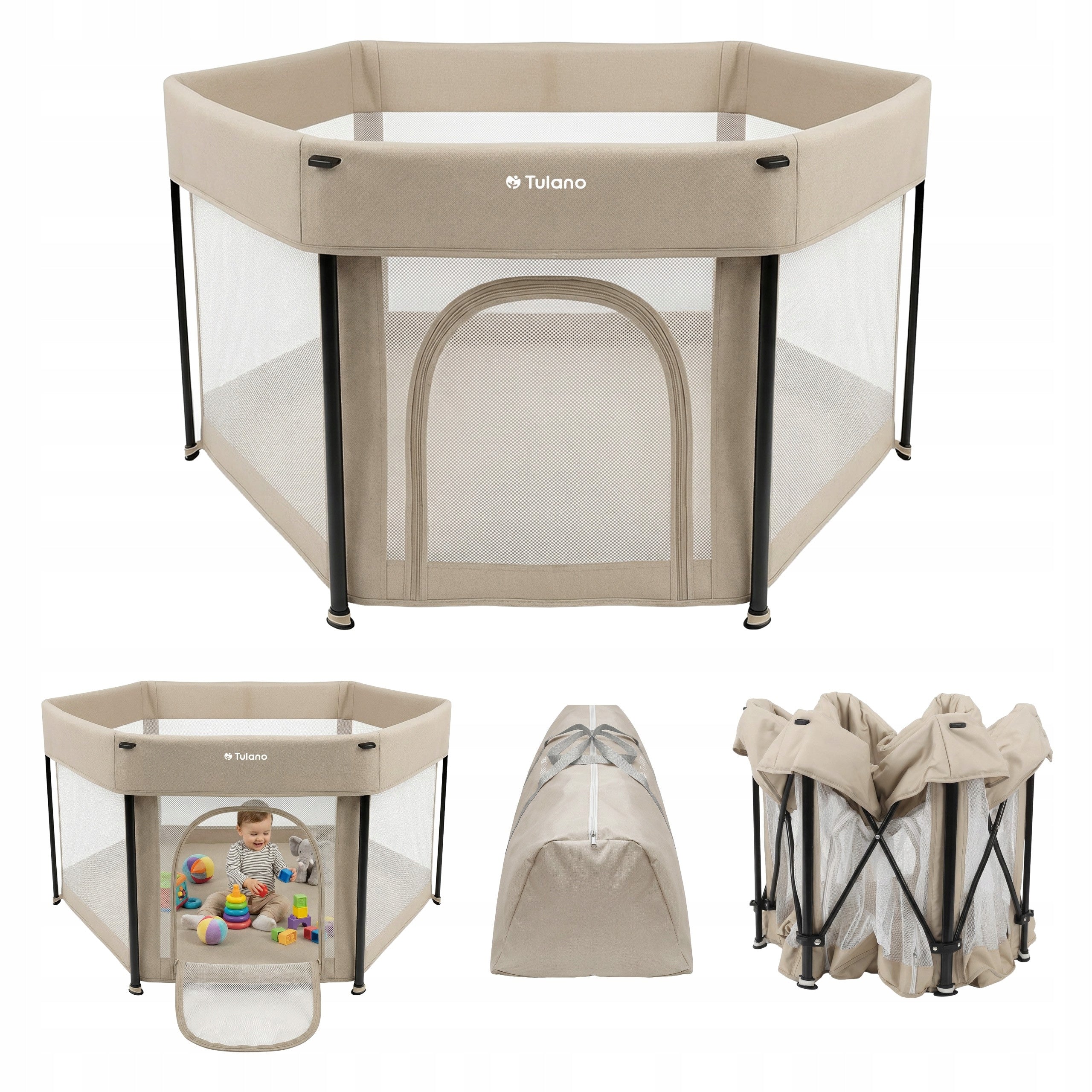 PLAYPEN FOR CHILDREN FOLDED HOME SQUARE TOYS FOR CHILDREN LARGE 125x125 cm Manufacturer code 5908173460346