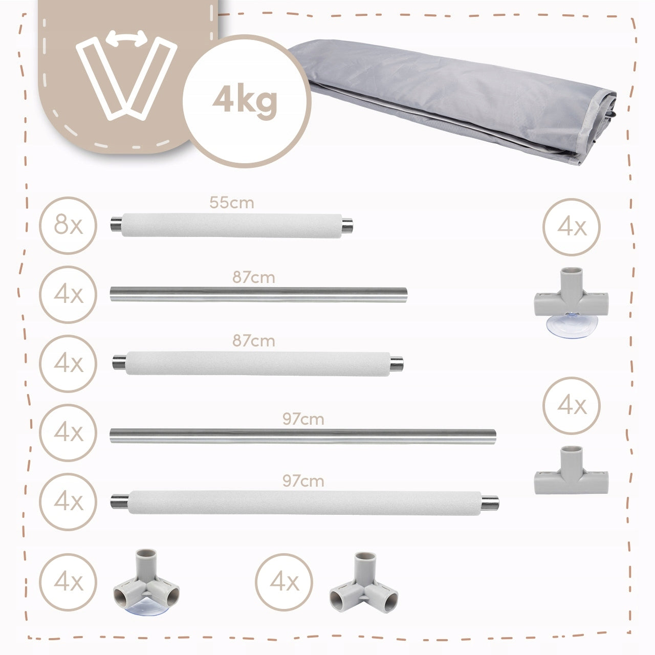 PLAYPEN FOR CHILDREN FOLDING 180X200CM DRY POOL SQUARE TOYS CHILDREN GREY Manufacturer code W5311