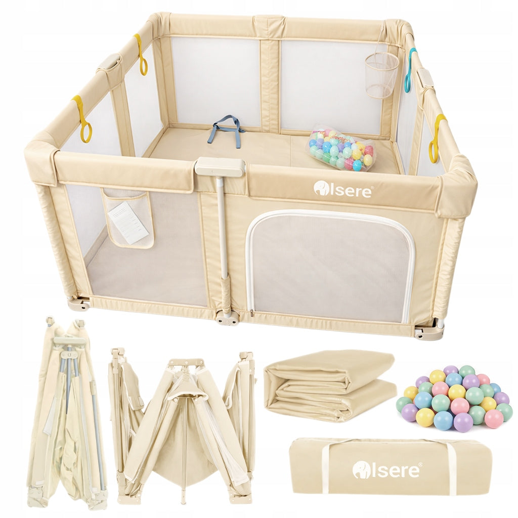 PLAYPEN FOR CHILDREN FOLDING PREMIUM 130x130 MAT BALLS BASKET QUICK FOLDING