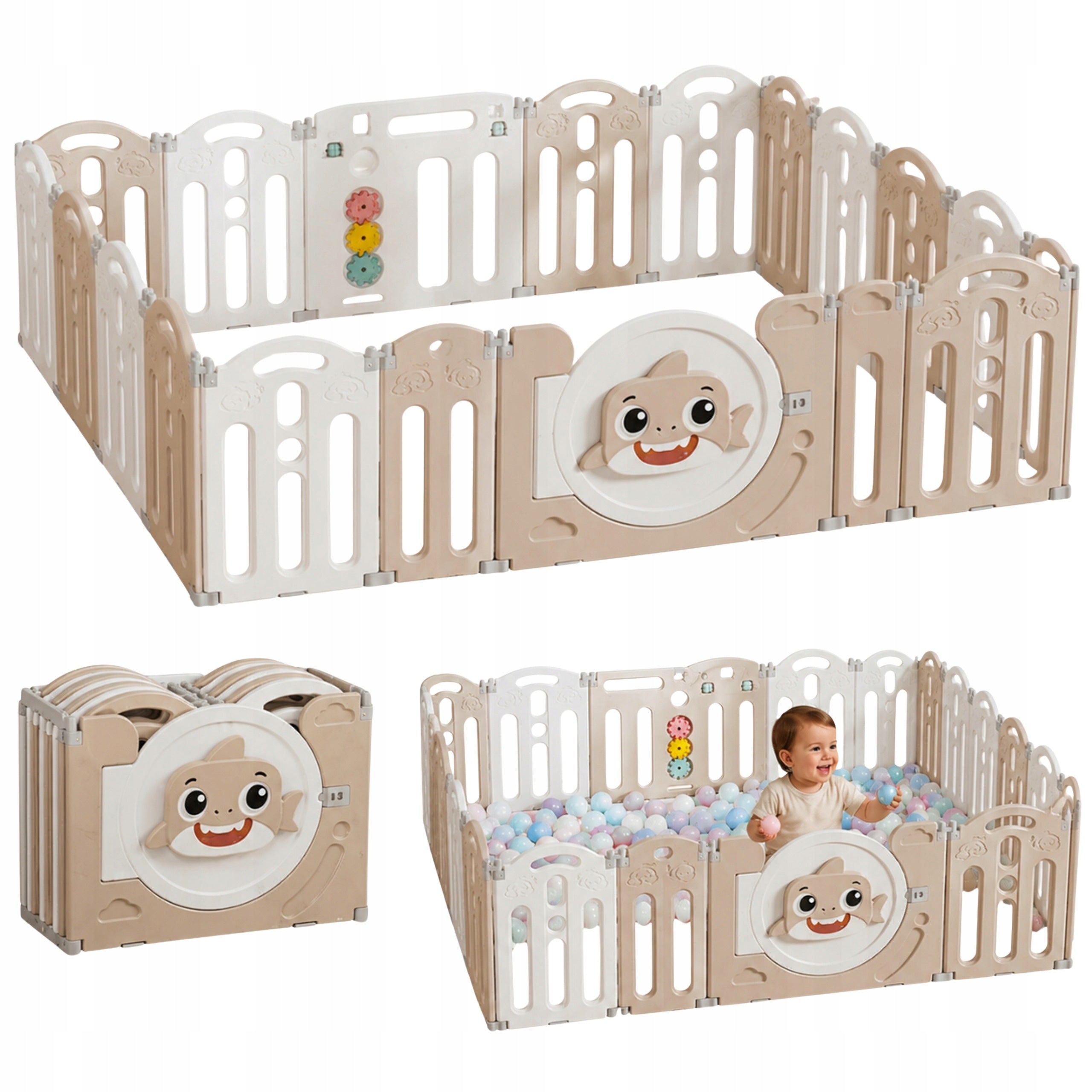 PLAYPEN FOR CHILDREN HOME SQUARE TOYS MODULAR FOLDING PLASTIC XXL LARGE