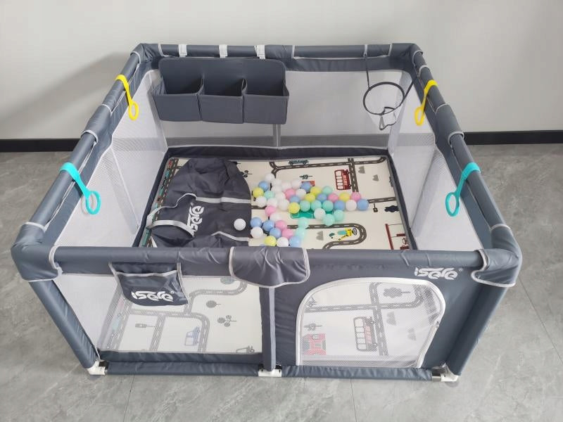 PLAYPEN FOR CHILDREN ISERE PREMIUM 120x120 FOAM MAT BALLS ORGANIZER SPONGES Packaging status original