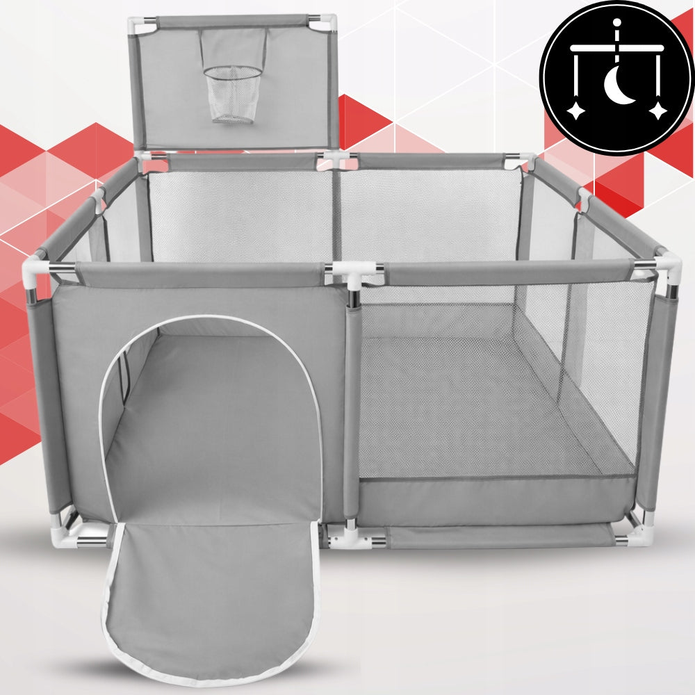 PLAYPEN FOR CHILDREN LARGE + 20 BALLS 126x126 cm SET BALL BASKET Packaging status original