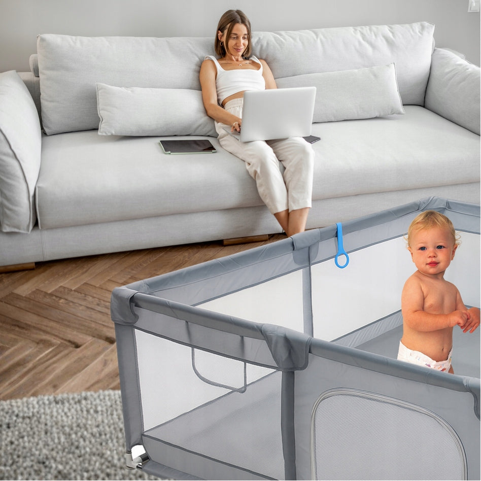 PLAYPEN FOR CHILDREN LARGE WITH CONNECTING COVERS 200 X 140 CM XL + TRAVEL BAG Packaging status original