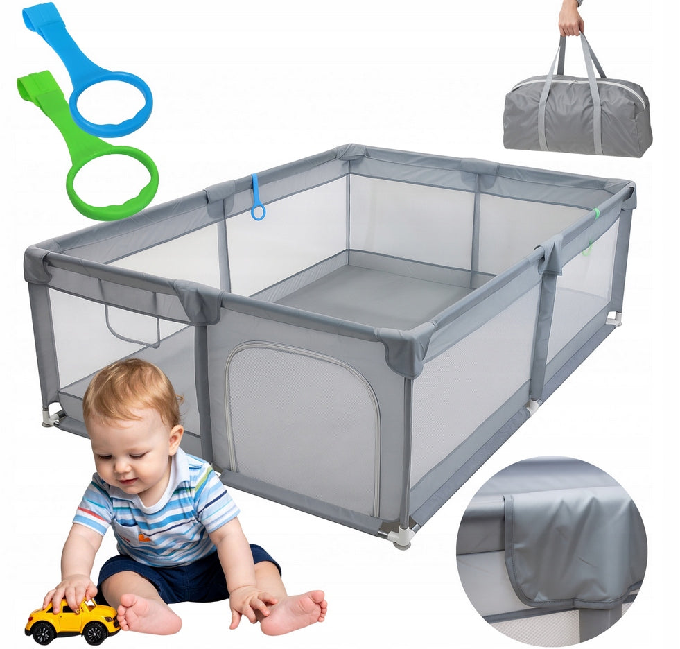 PLAYPEN FOR CHILDREN LARGE WITH CONNECTING COVERS 200 X 140 CM XL + TRAVEL BAG