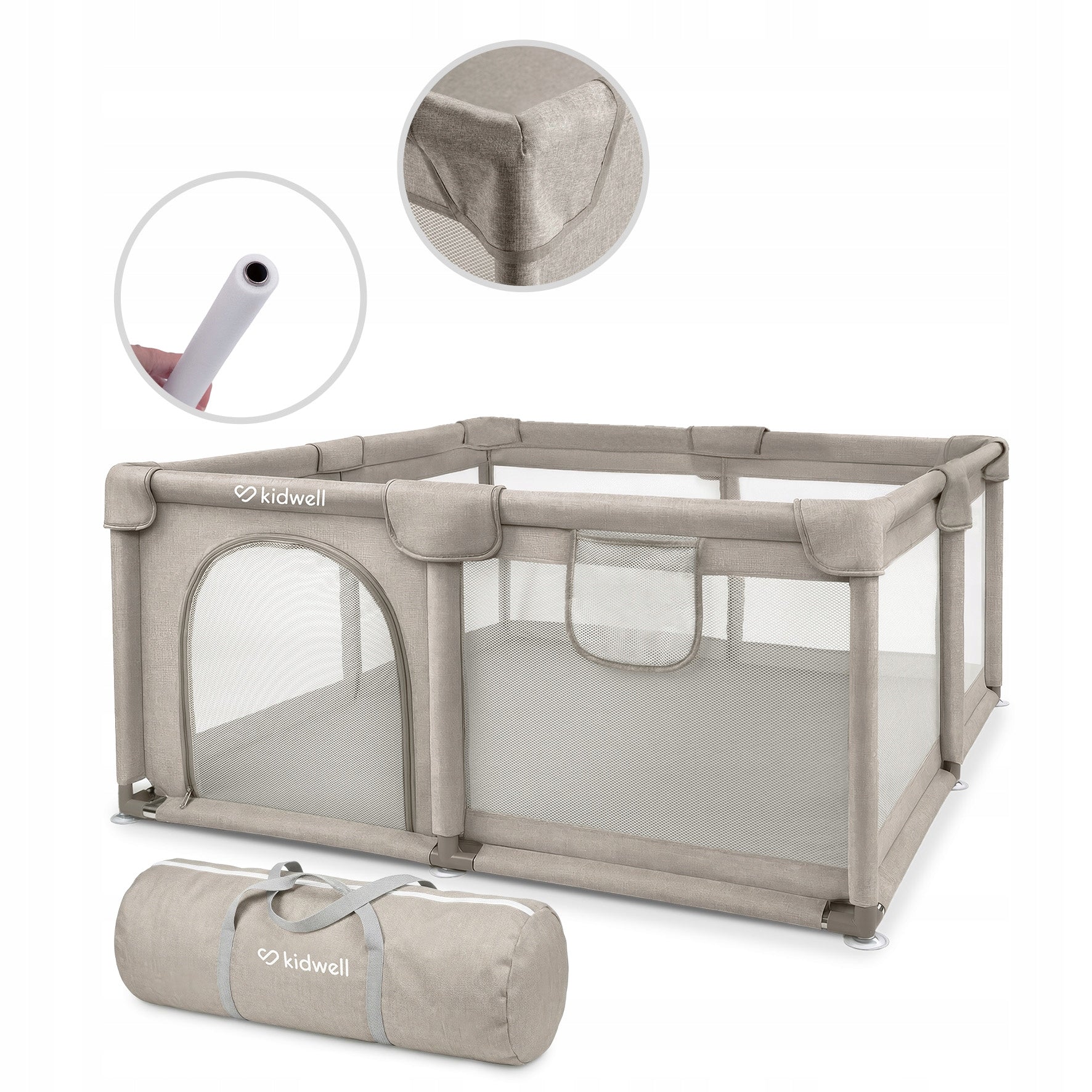 PLAYPEN FOR CHILDREN SQUARE TOYS KIDWELL FANKO COT 134 x 134 cm POOL BEIGE
