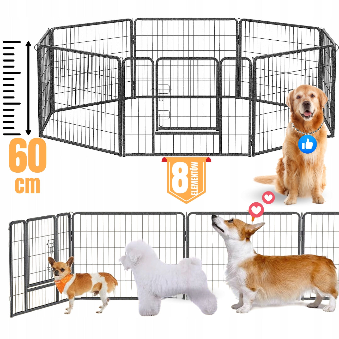 PLAYPEN Farm XXL Modular Dog Breeding Cage Catwalk Grey for Puppies