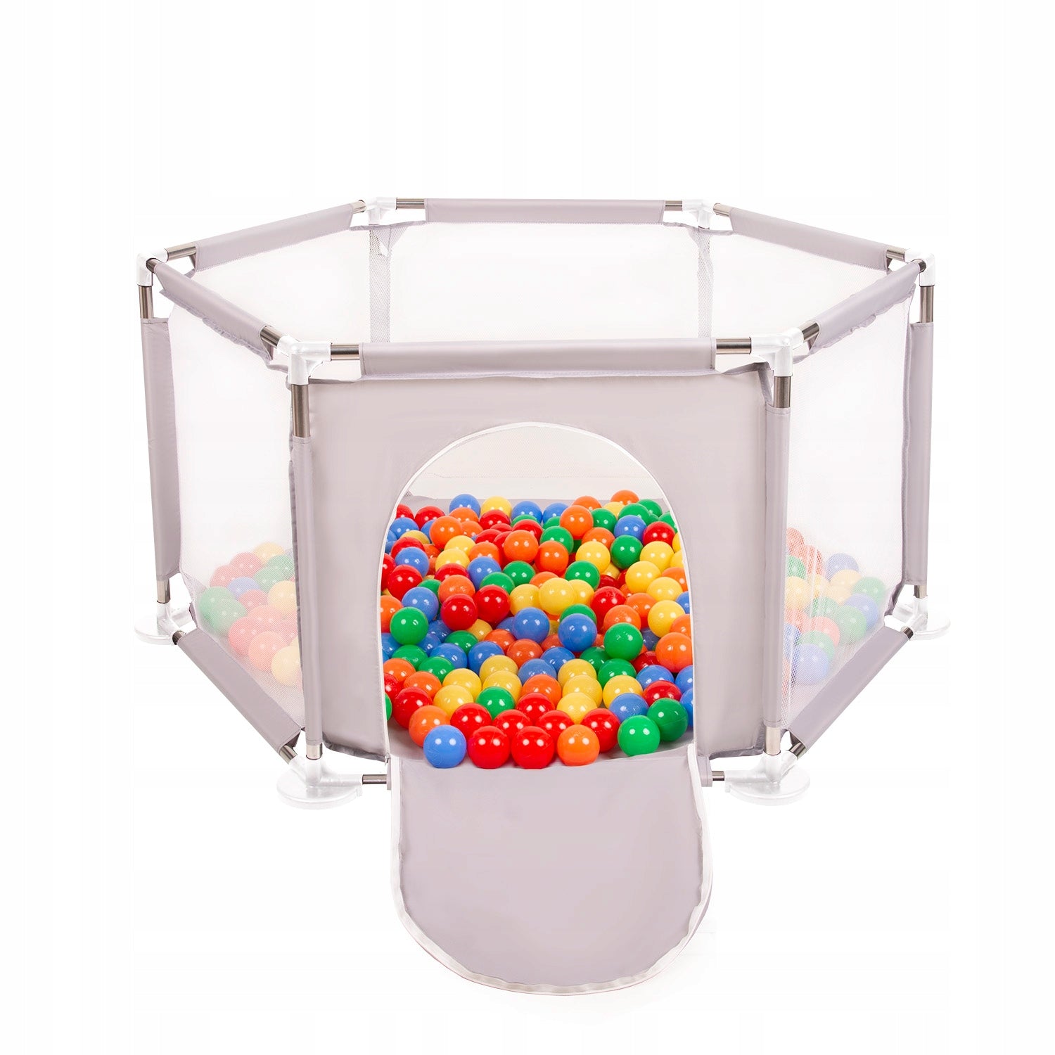 PLAYPEN HEXAGON DRY POOL FOR CHILDREN 200 BALLS GREY SELONIS KS-100X