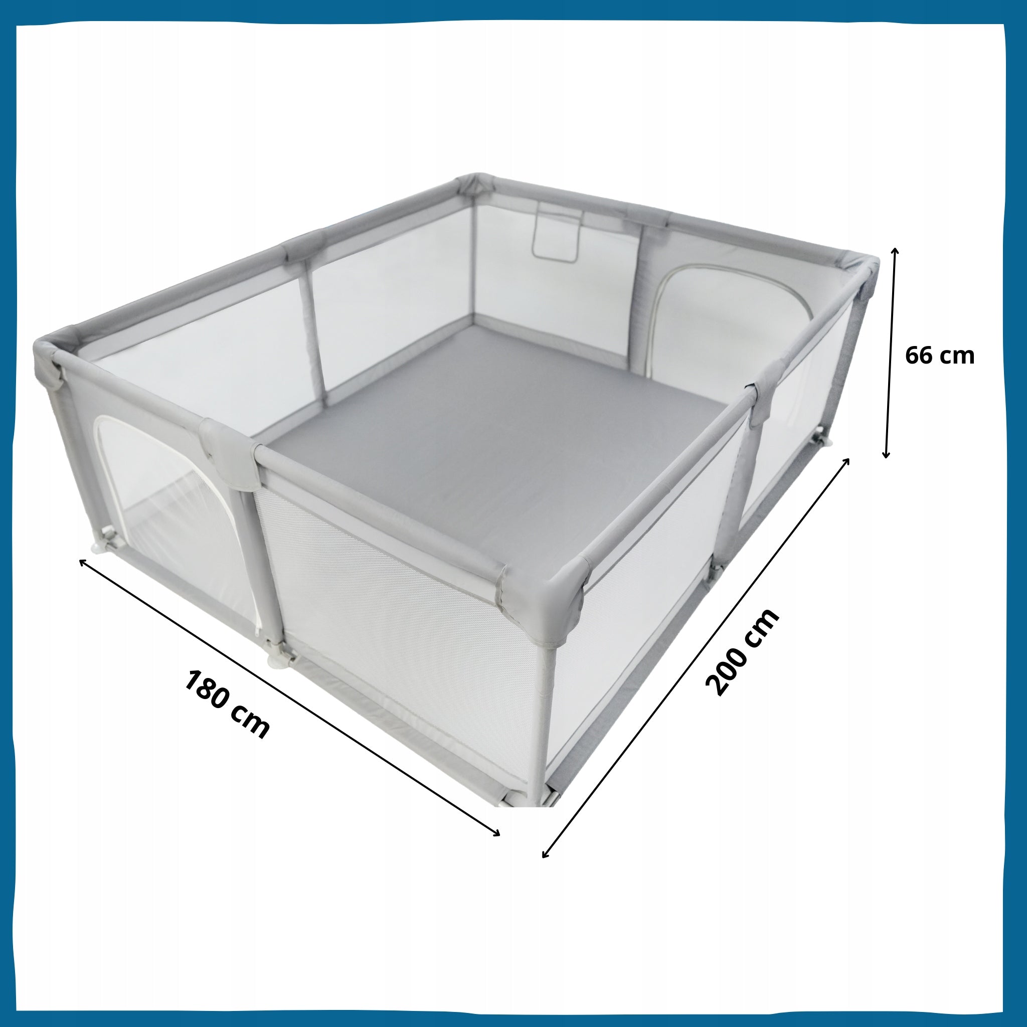PLAYPEN XXL FOR CHILD WITH MAT 180X200 DRY POOL FOLDING + BALLS BAG Packaging status original