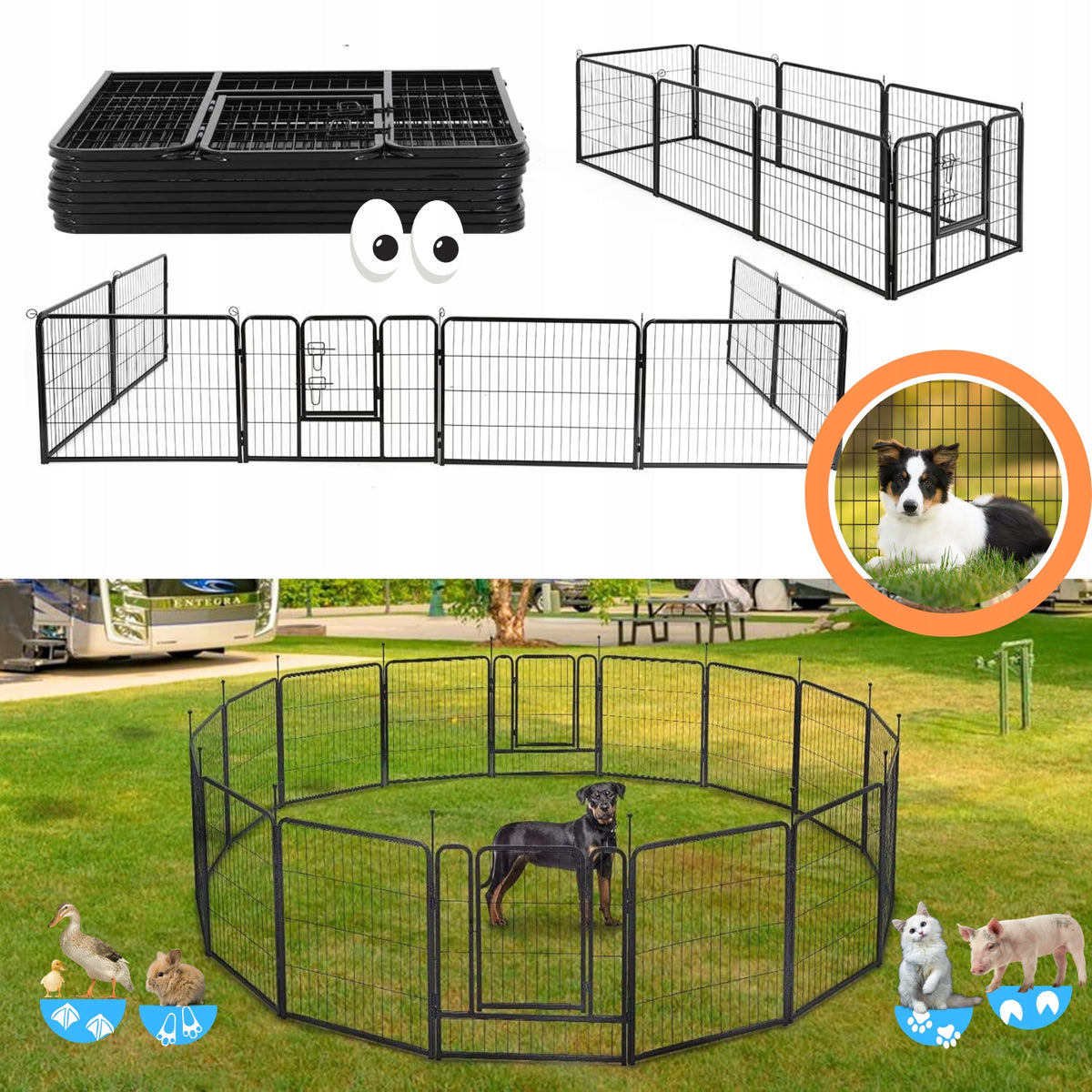PLAYPEN XXL Modular Farmhouse 80 H. Dog Catwalk Breeding CAGE Metal Brand no brand