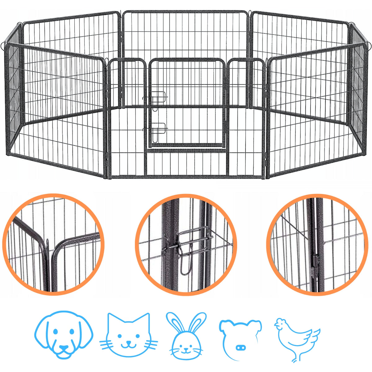 PLAYPEN XXL Modular Farmhouse 80 H. Dog Catwalk Breeding CAGE Metal EAN (GTIN) 5907619315981