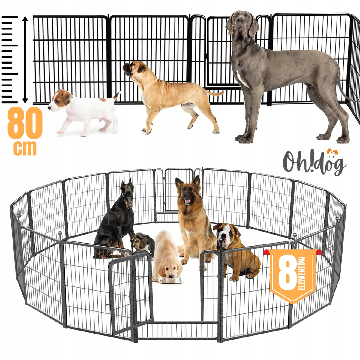 PLAYPEN XXL Modular Farmhouse 80 H. Dog Catwalk Breeding CAGE Metal