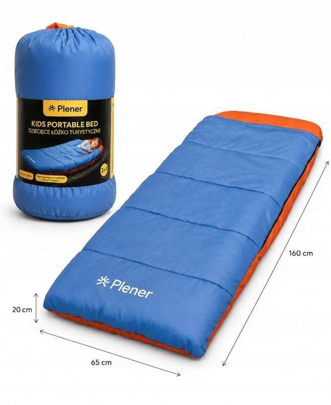 PLENER KIDS Children's hiking bed sleeping bag blue 160 x 65 x 20cm