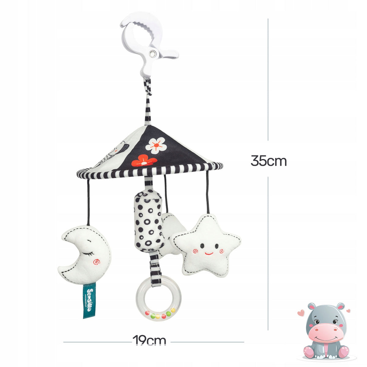 PLUSH SENSORY CONTRAST CAROUSEL WITH TRAVEL CLIP FOR CAR Brand Magical
