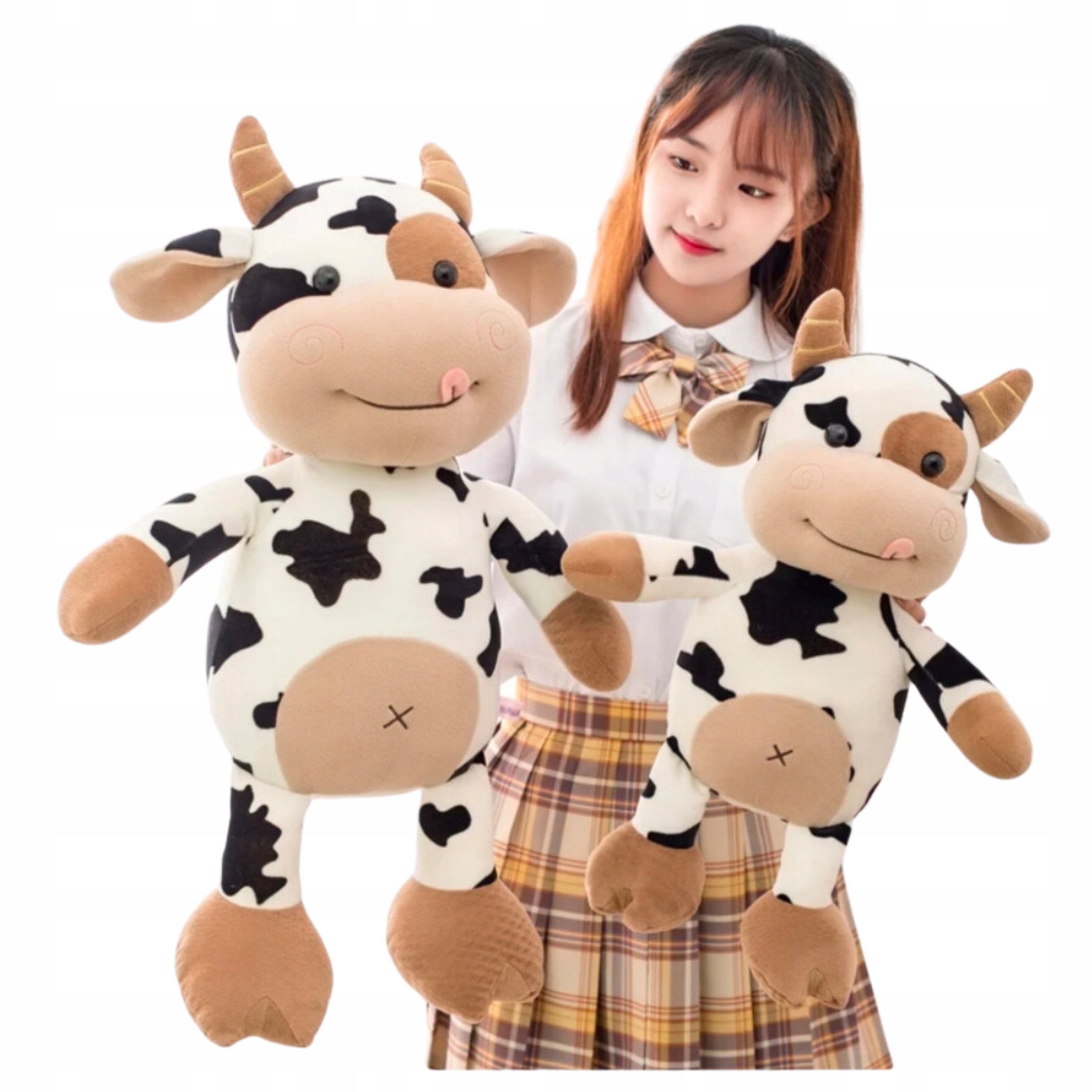 PLUSH TOY COW CUDDLY PLUSH PATCH FUDGE 40CM