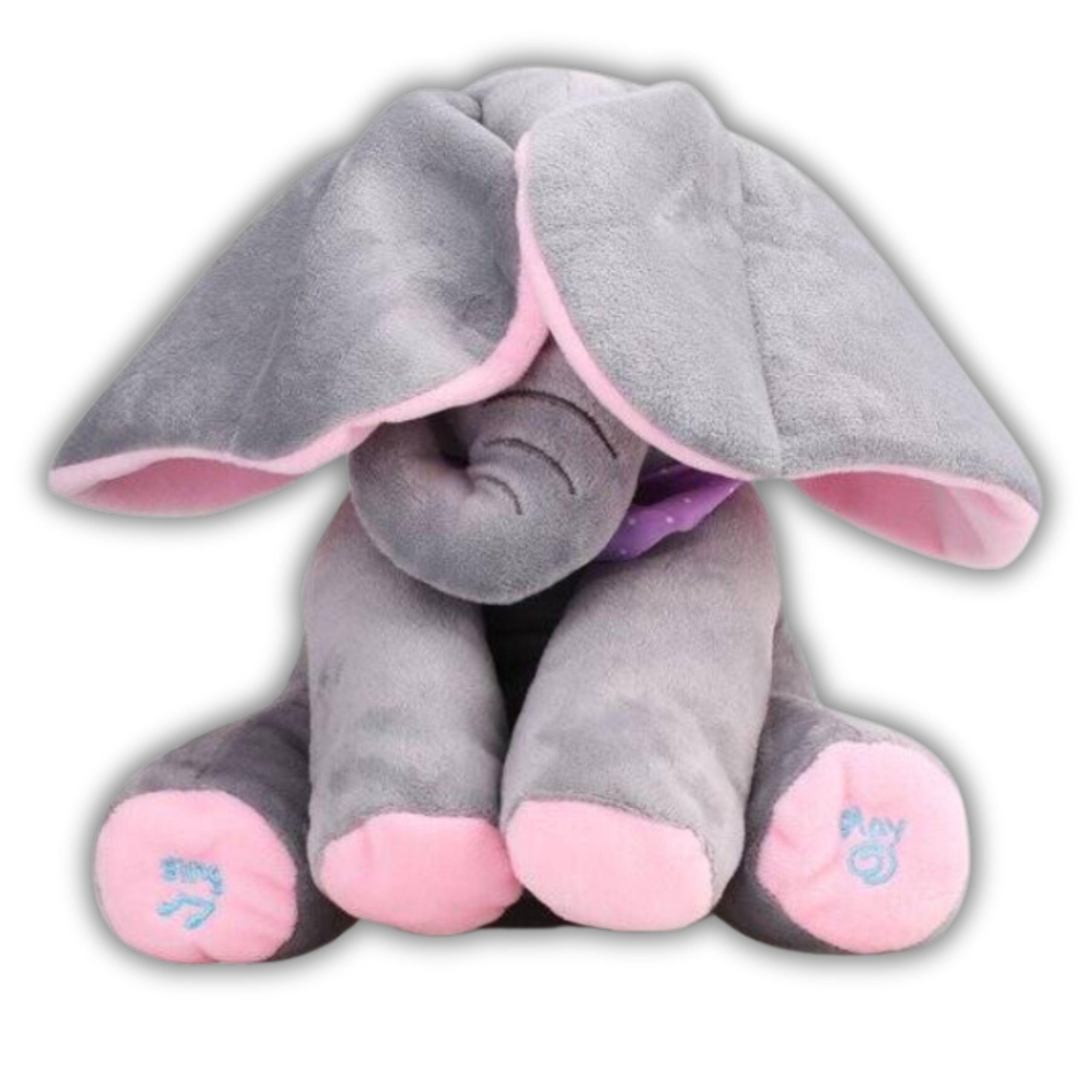 PLUSH TOY ELEPHANT PLAYING SINGING INTERACTIVE PEEKABOO MOVES HIS EARS Packaging status original