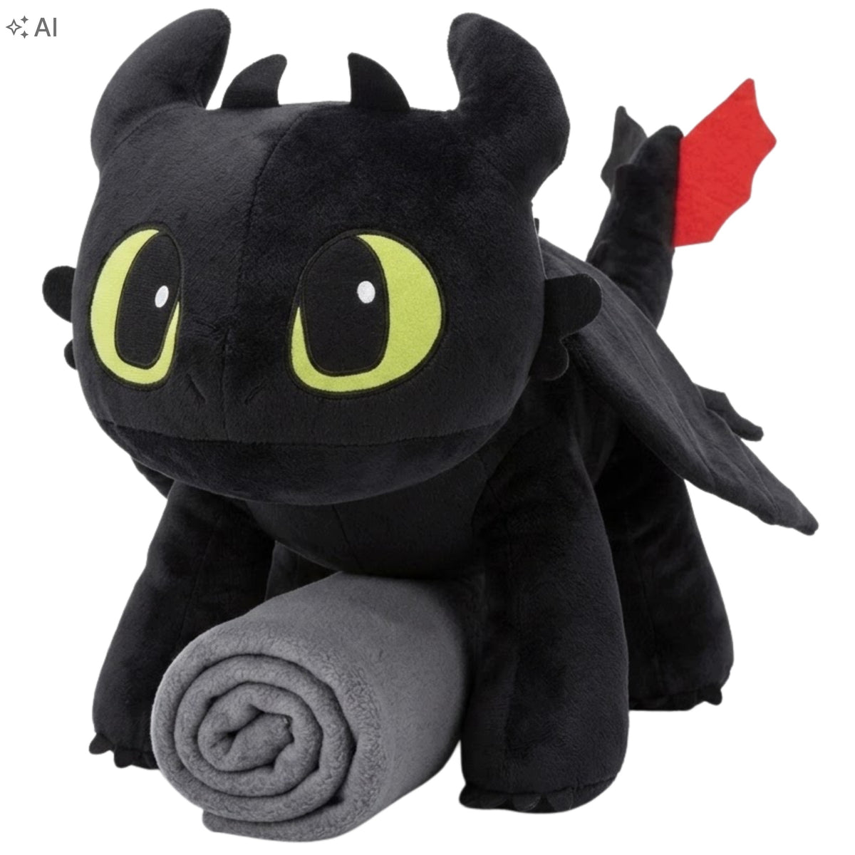 PLUSH TOY TOOTHLESS 60CM 3in1 PILLOW CUDDLY + BLANKET 150x100