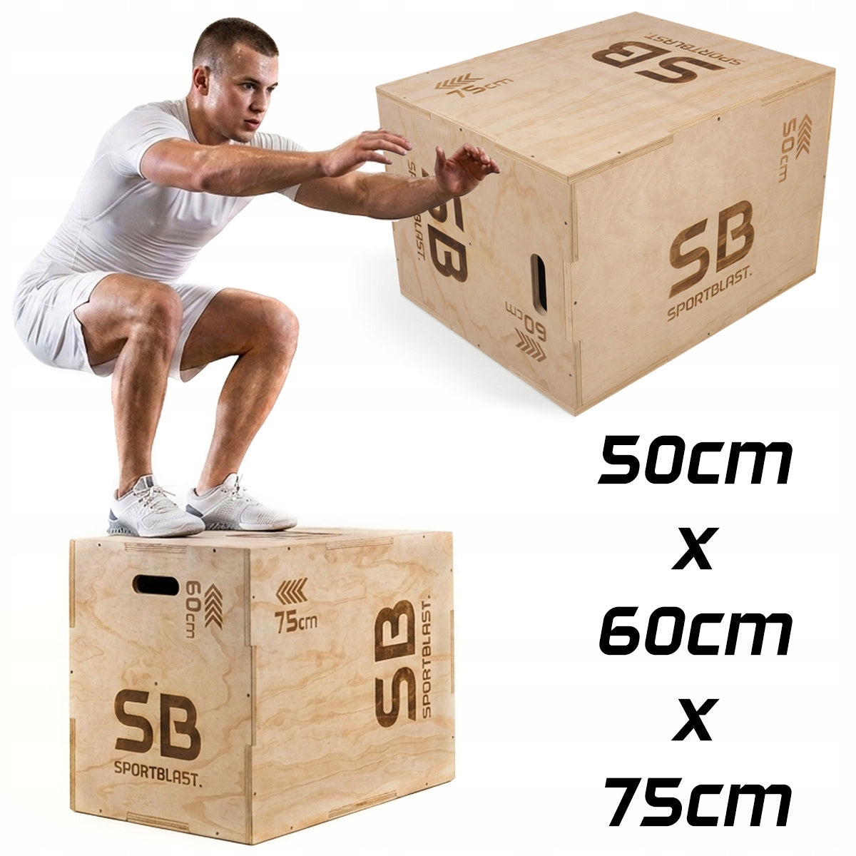 PLYOMETRIC CHEST 50x60x75cm for fitness exercises crossfit JUMP BOX