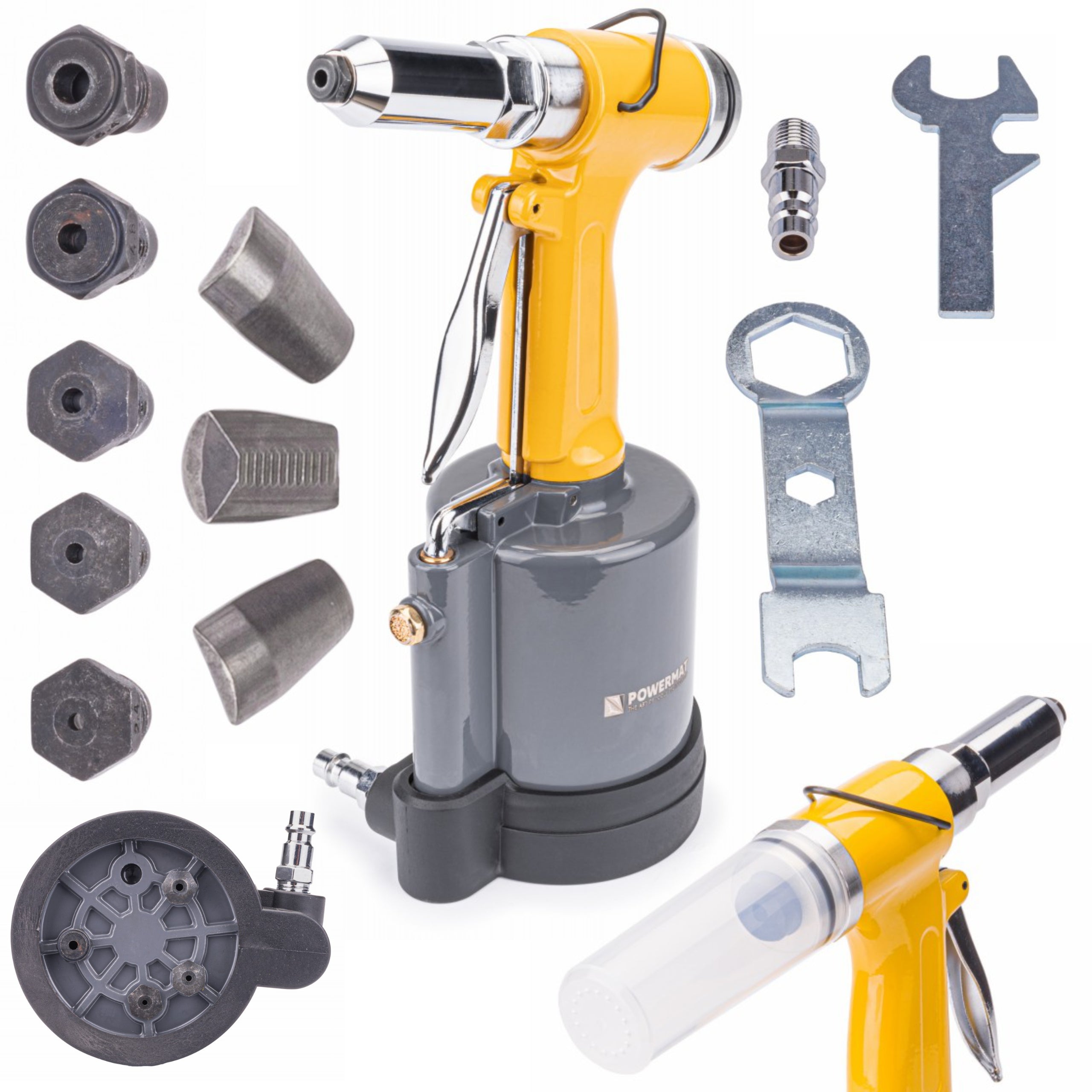 PNEUMATIC RIVETER FOR RIVETS 2,4 - 6,4 MM 1400KG SOLID PM-NP-1400T