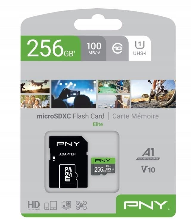 PNY MicroSDXC Elite 256GB U1 memory card up to 100 MB/s!!! NOT FOR CAMERAS!!! Packaging status original