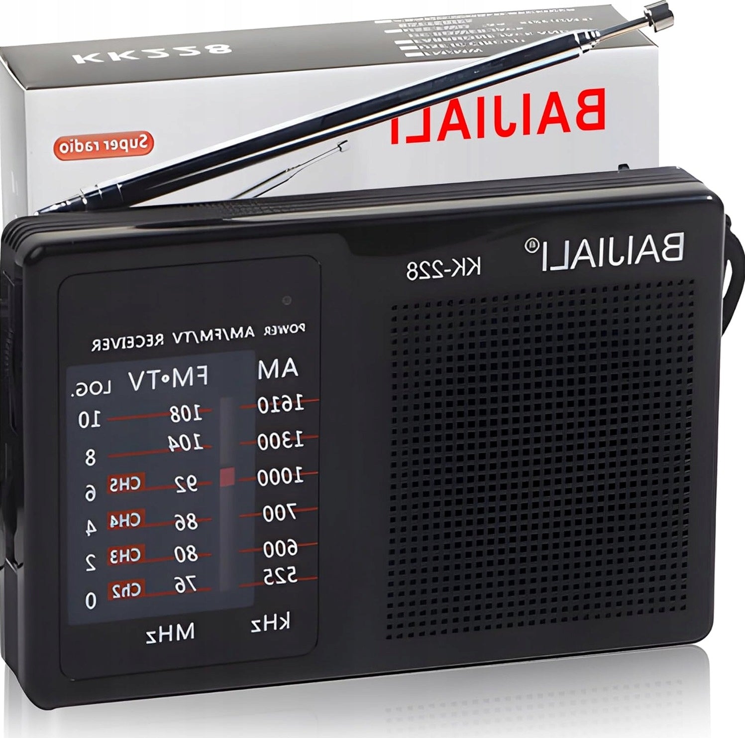 POCKET RADIO 115X3X75CM FM AM PORTABLE WHITE WITH HANDLE
