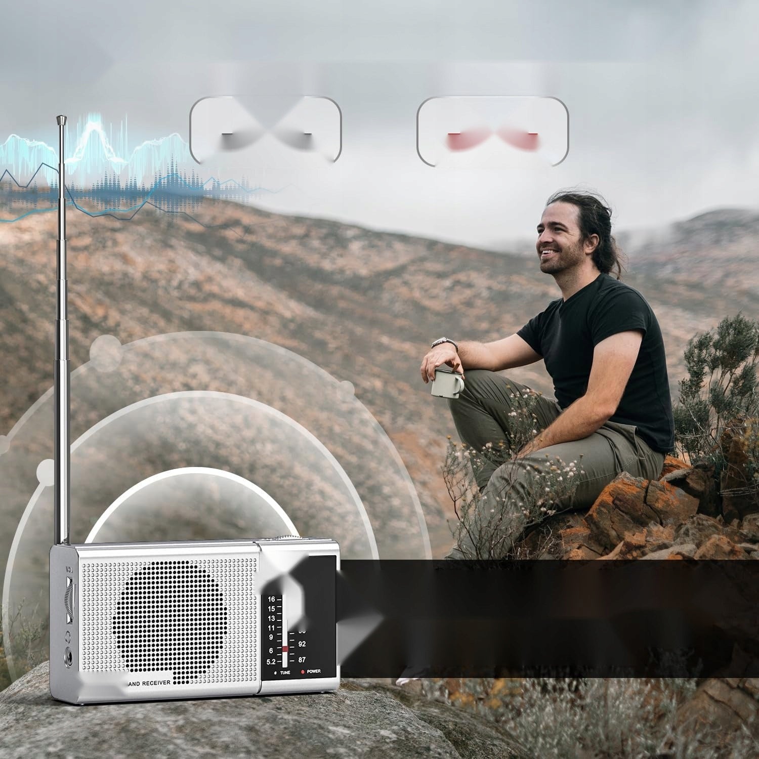 POCKET RADIO PORTABLE ANALOG STEREO SPEAKERS HIKING JOGGING Manufacturer code 5908107072928
