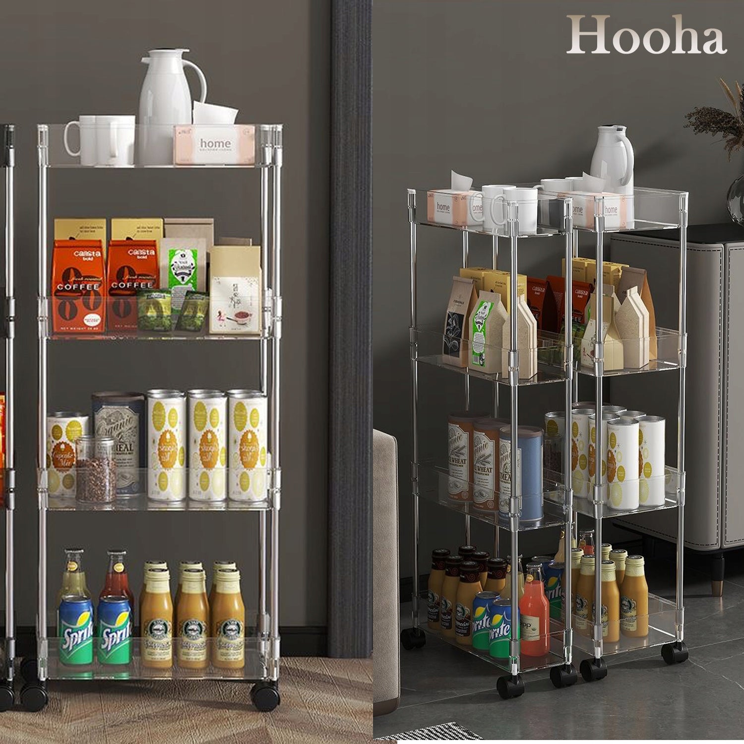 PÓŁKA KUCHENNA ŁAZIENKOWA REGAŁ SZAFKA NA KÓŁKACH 12CM 4 POZIOMOWY MOBILNA Brand no brand