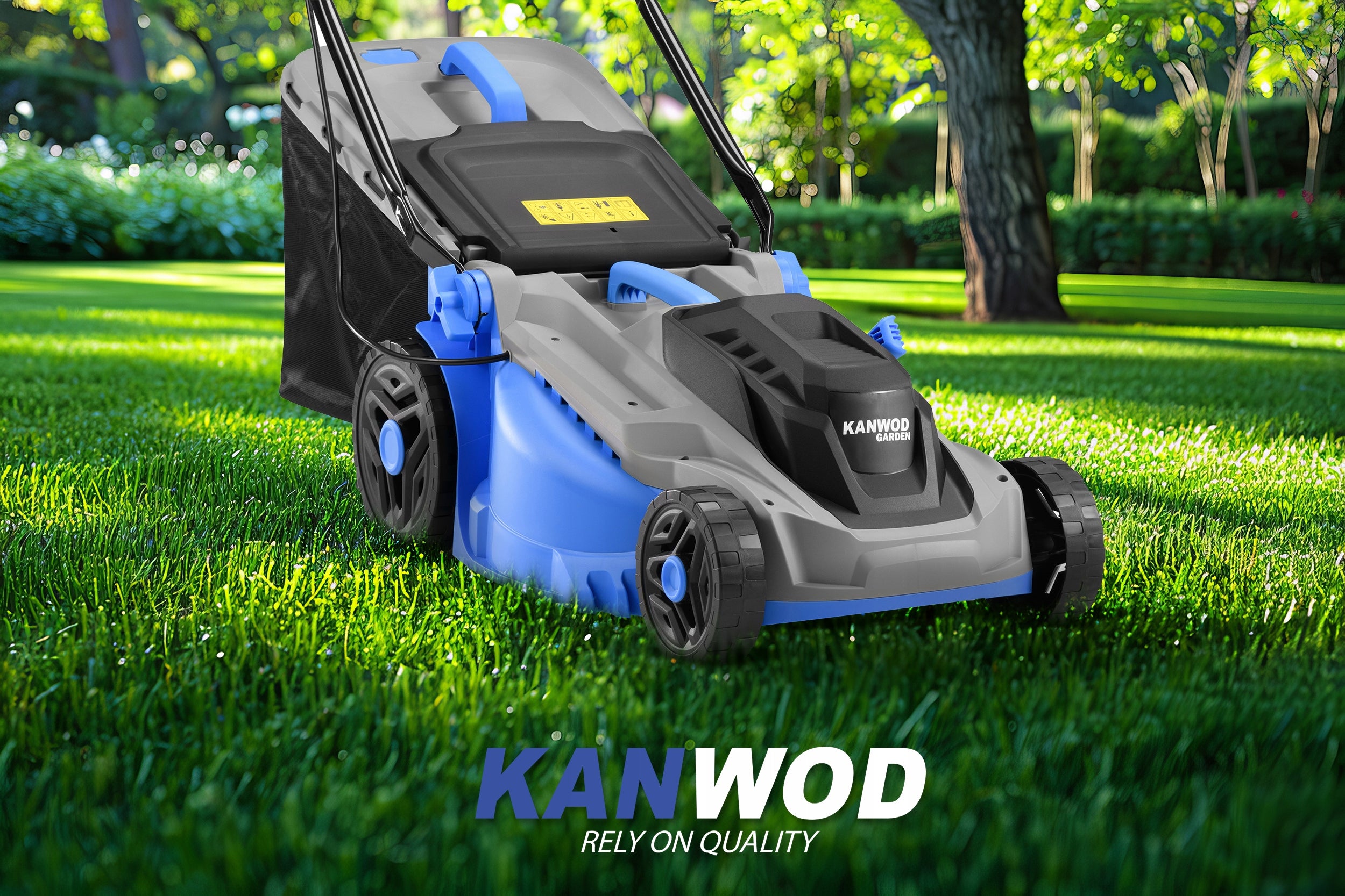 POLAND ELECTRIC LAWN MOWER KANWOD 2600W STRONG FOR GRASS LARGE BASKET 42L Manufacturer code Mocna kosiarka elektryczna przydomowa