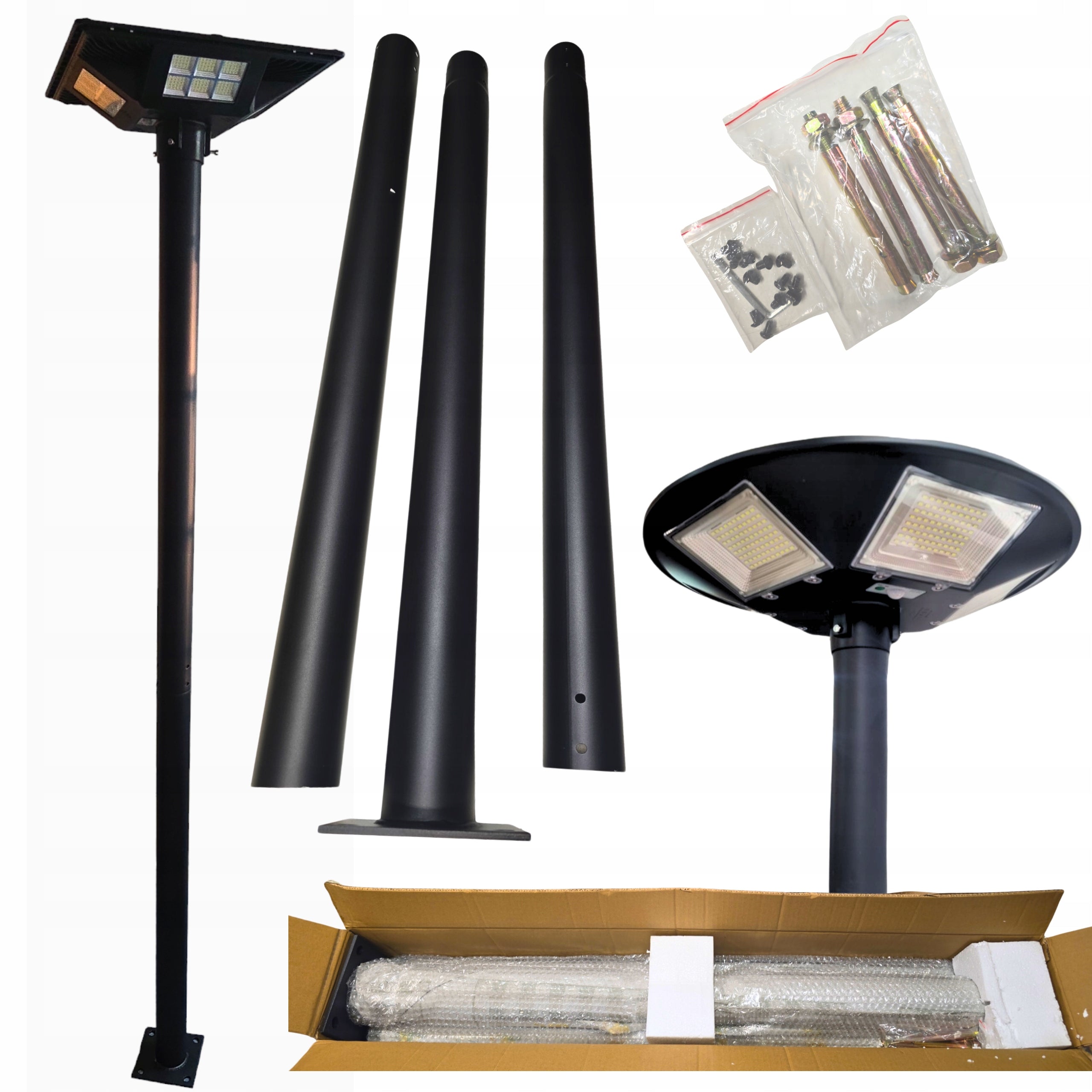 POLE MAST FOR OUTDOOR SOLAR GARDEN STREET LAMPS SOLID 3M