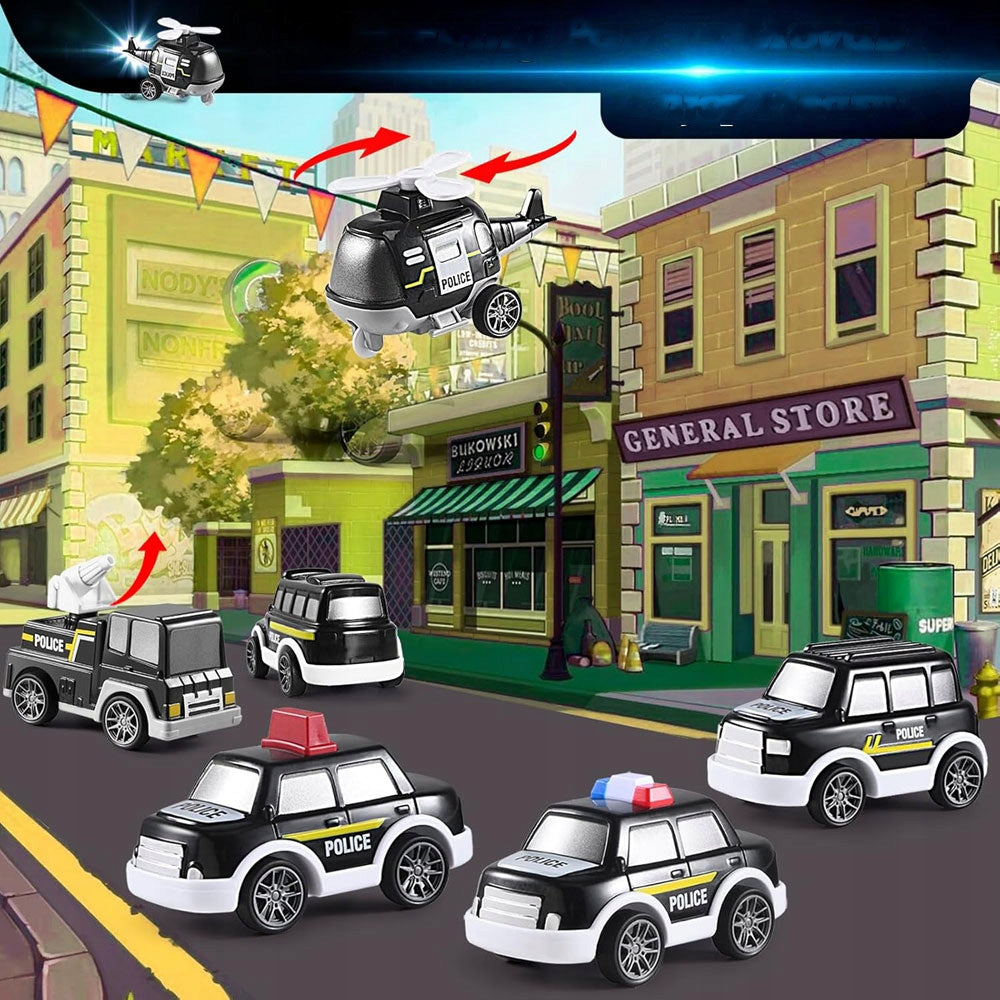 POLICE CAR SET MODEL TOY 7IN1 HELIKOPTE TRUCK GIFT Packaging status original