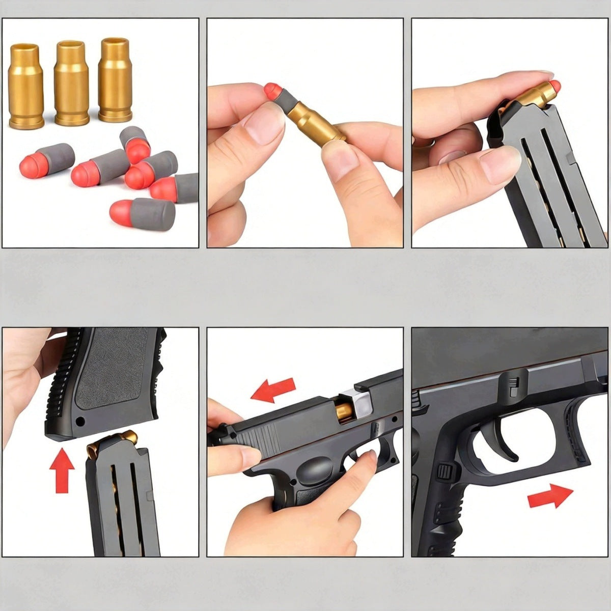 POLICE GUN GLOCK FOR ARROWS FOAM CARTRIDGES EVA BULLET SHELL NEW Brand no brand