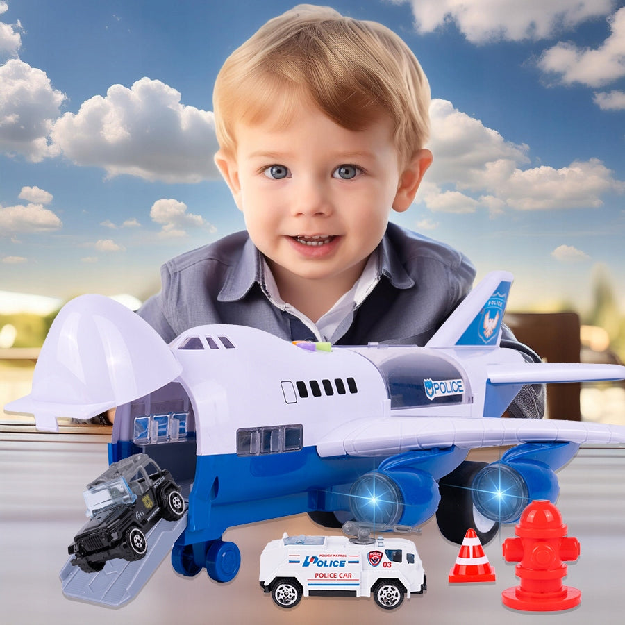 POLICE PLANE INTERACTIVE WITH CARS POLICE AIRPORT OPENING SOUND Kid's age 3+ years