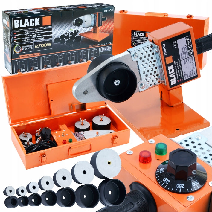 POLYFUSION WELDING MACHINE FOR PIPES STRONG PP PVC 7 DIES 16-63 BL.