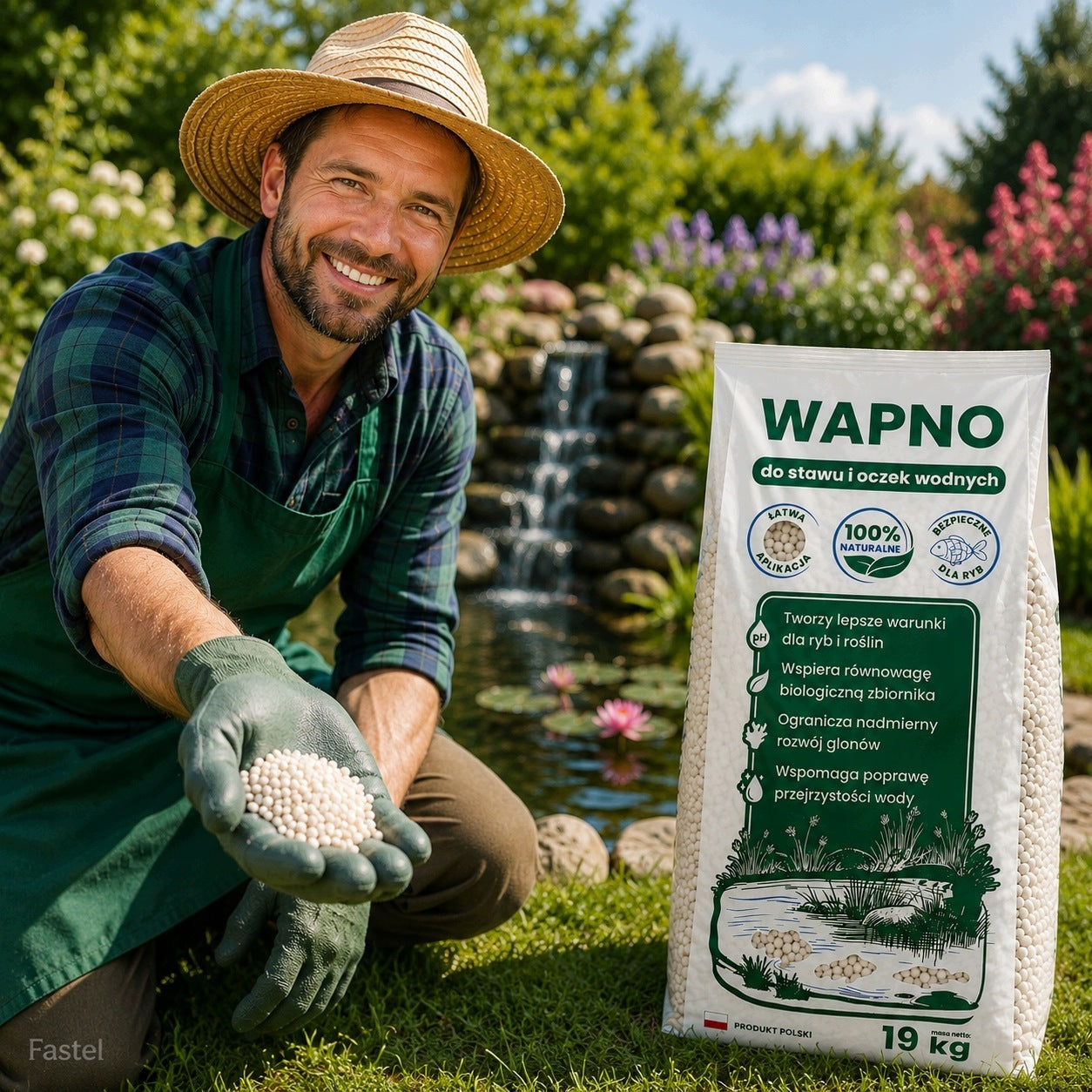 POND CHALK LIME FOR POND WATER POND 19KG EKO FOR ALGAE CLEAN WATER Packaging status original