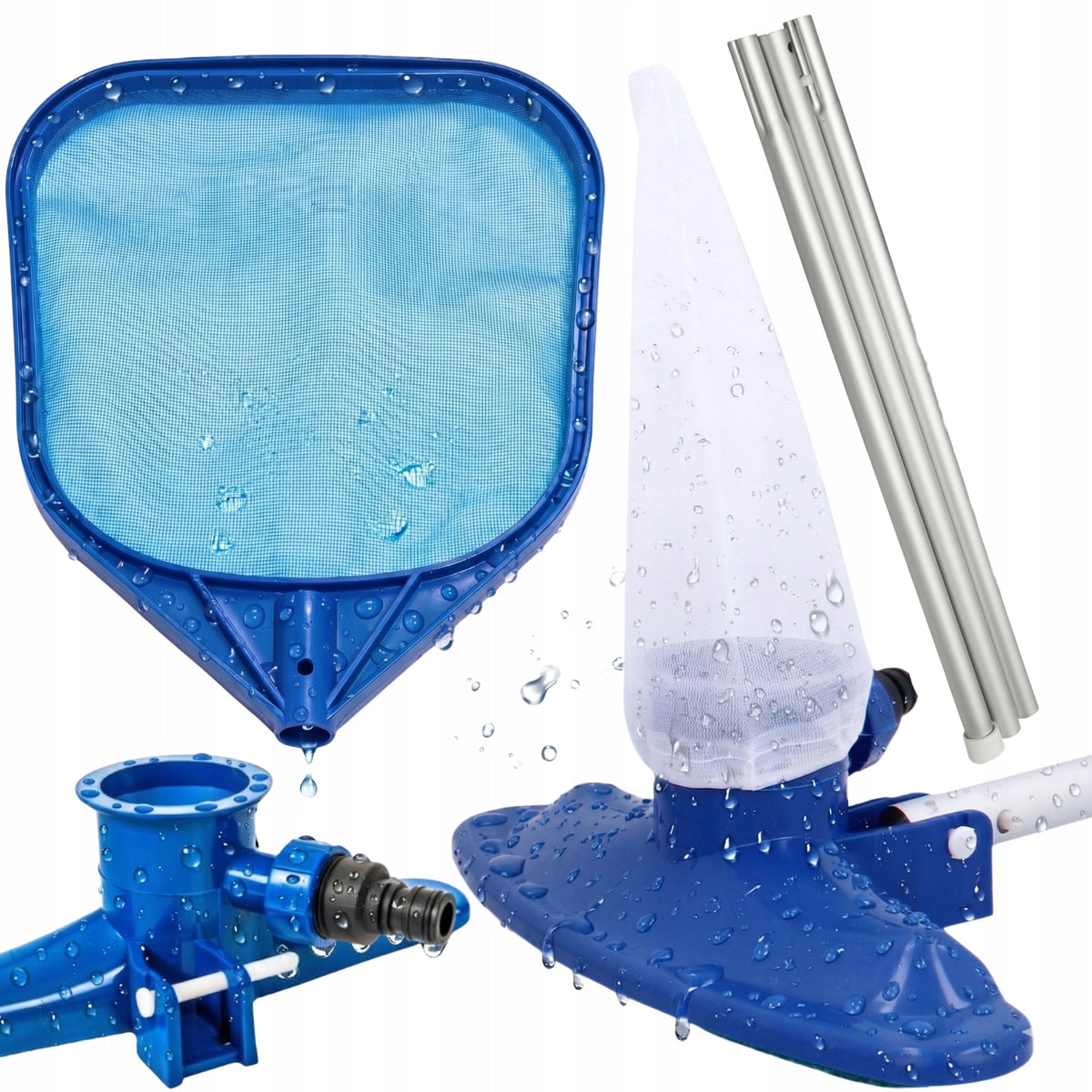 POOL CLEANING KIT TELESCOPIC MESH POOL VACUUM CLEANER 4in1