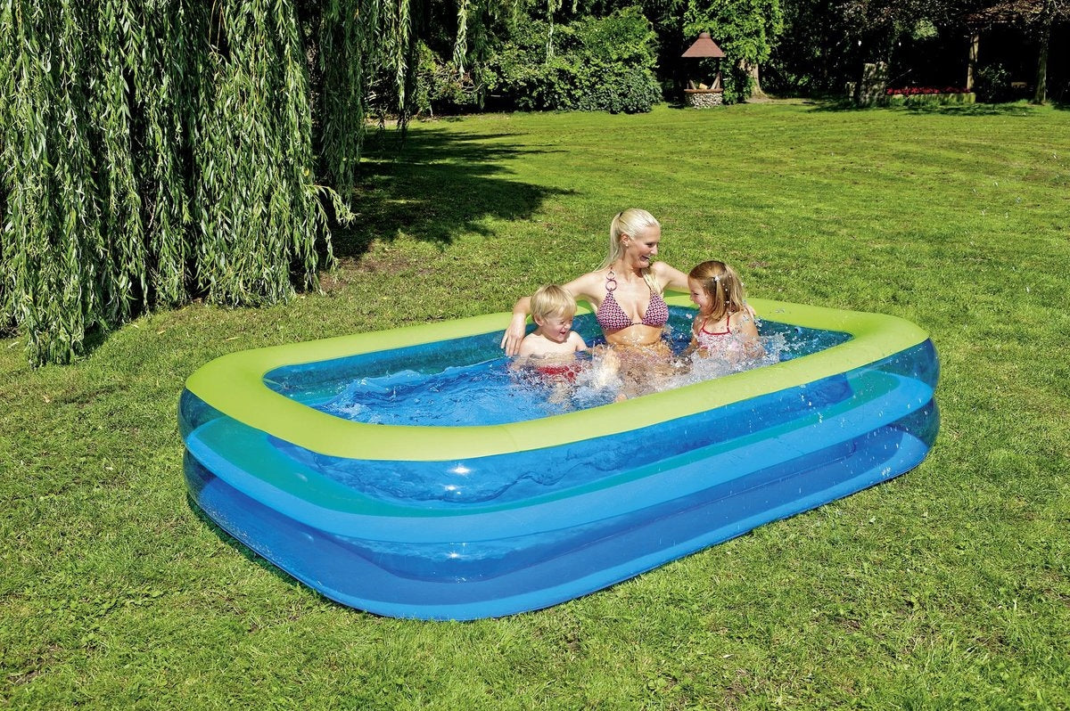 POOL Pumped Inflatable Family HAPPY PEOPLE 2 Chambers 200x150x50cm Manufacturer code BASEN Pompowany HAPPY PEOPLE 200x150x500cm