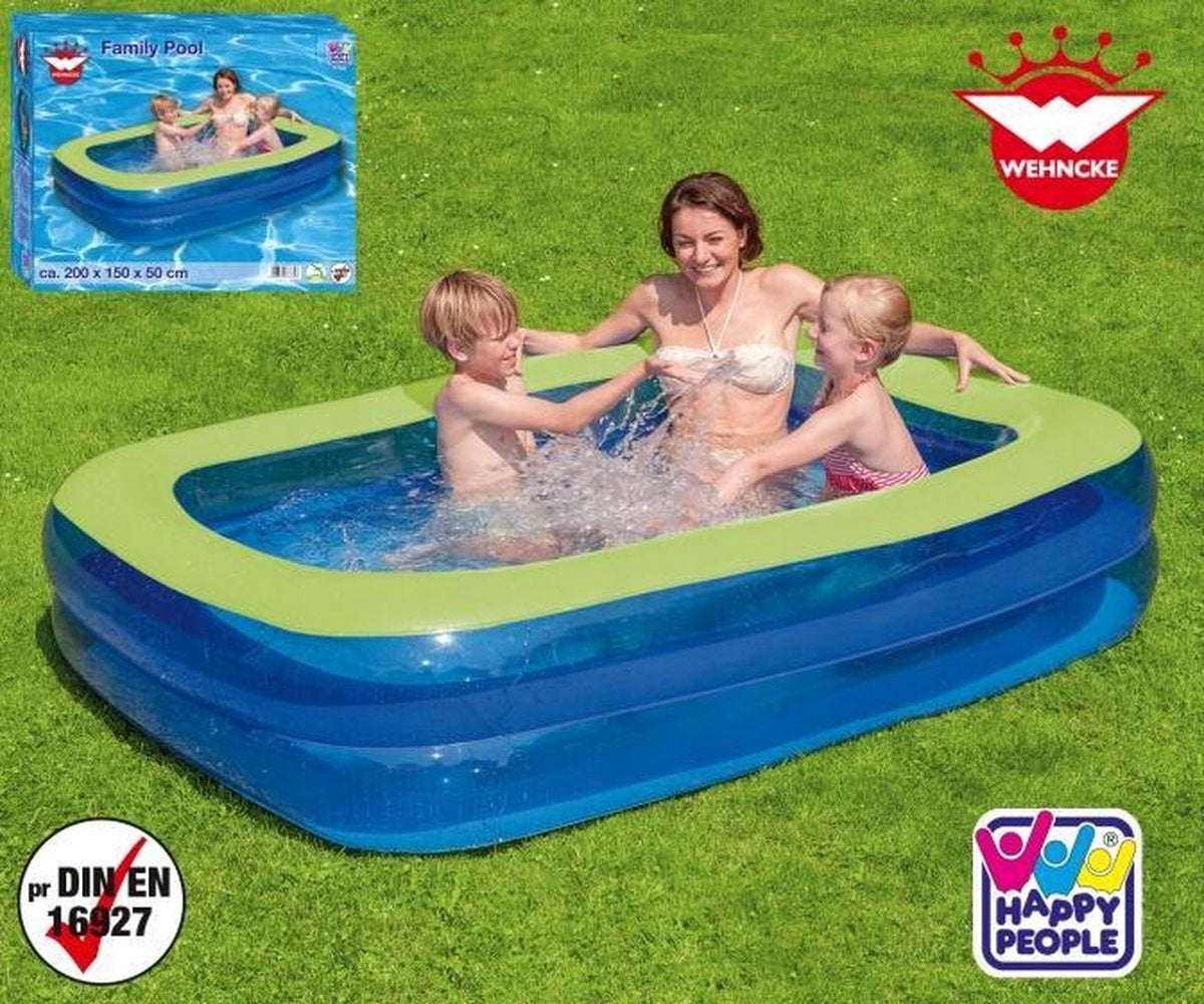 POOL Pumped Inflatable Family HAPPY PEOPLE 2 Chambers 200x150x50cm Volume 600 l