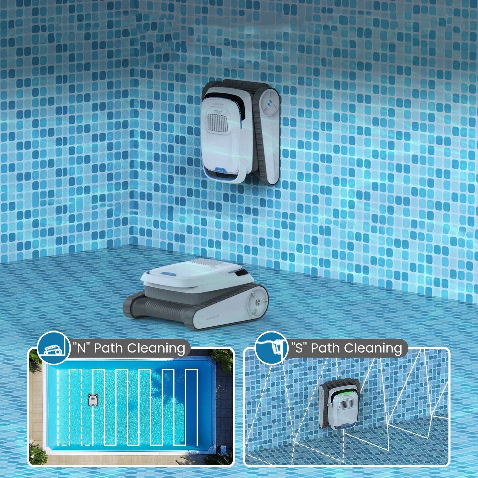 POOL ROBOT FOR CLEANING THE BOTTOM AND WALLS VACUUM CLEANER FOR SWIMMING POOLS AIRROBO PC10 Batteries included yes