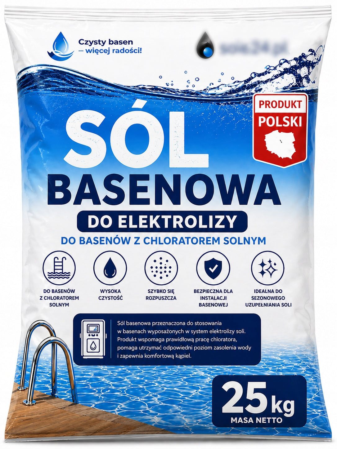 POOL SALT FOR ELECTROLYSIS – 25 KG