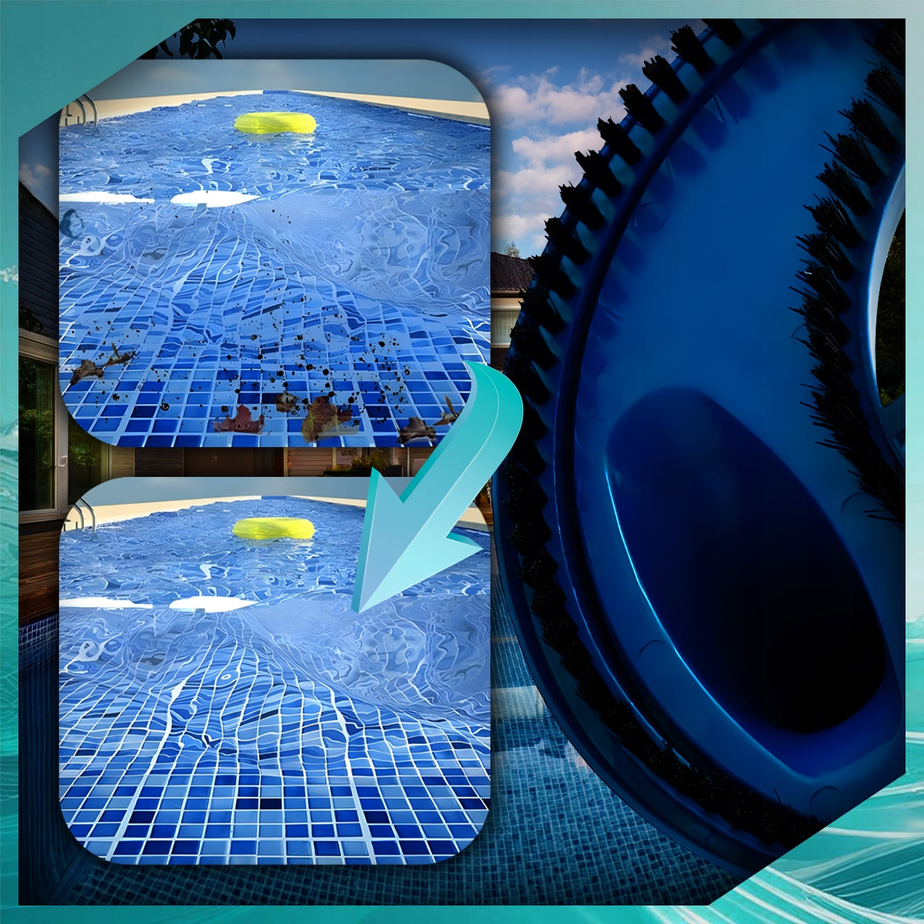 POOL SET VACUUM CLEANER NET FOR CLEANING THE BOTTOM OF THE POOL LANDING NET 5IN1 Packaging status original