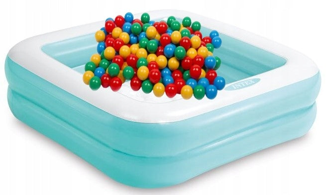 POOL SQUARE PADDLING POOL FOR SMALL CHILDREN INFLATABLE SOFT BOTTOM 86 Brand Intex