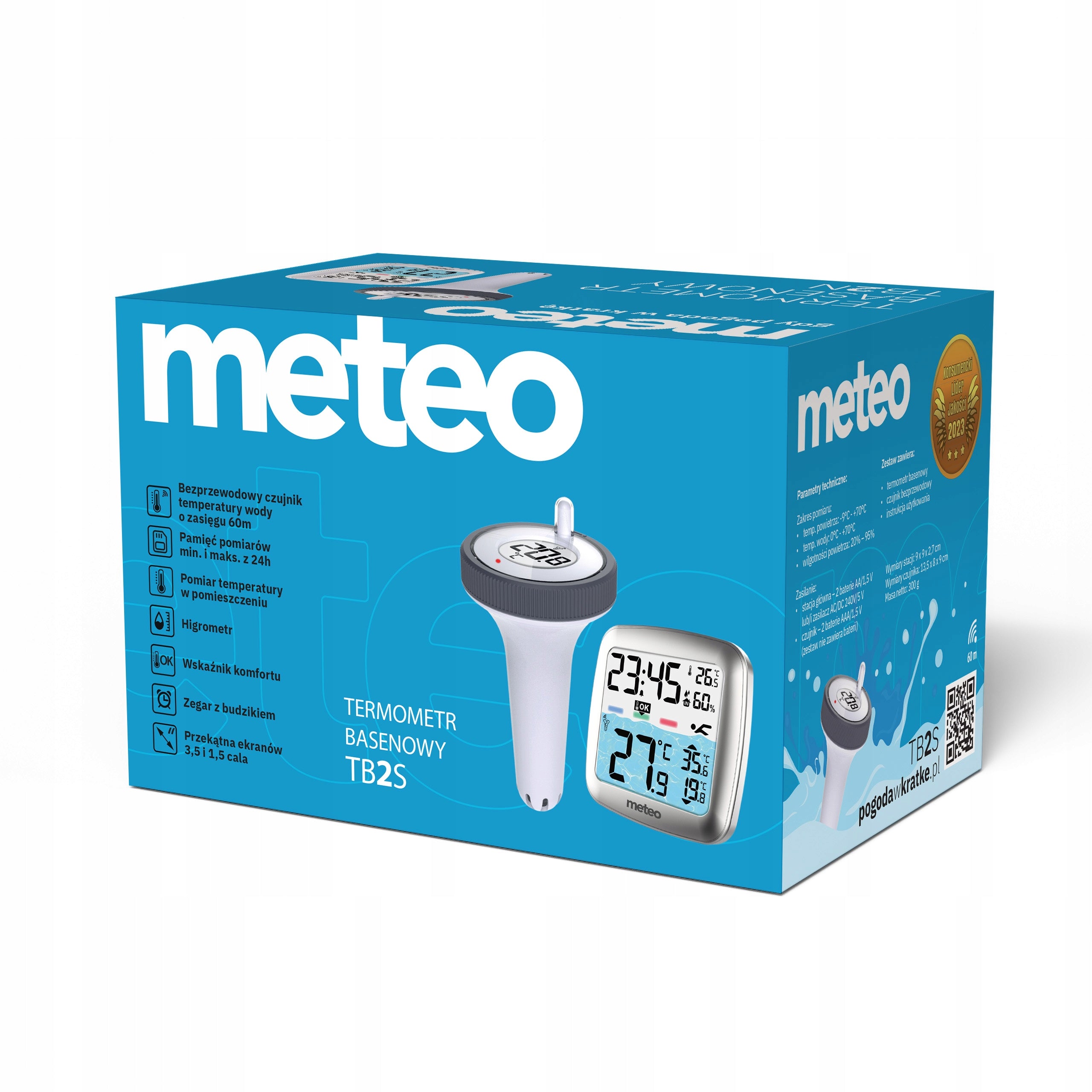 POOL THERMOMETER METEO TB2S WIRELESS WATER SENSOR LCD WEATHER Kind digital