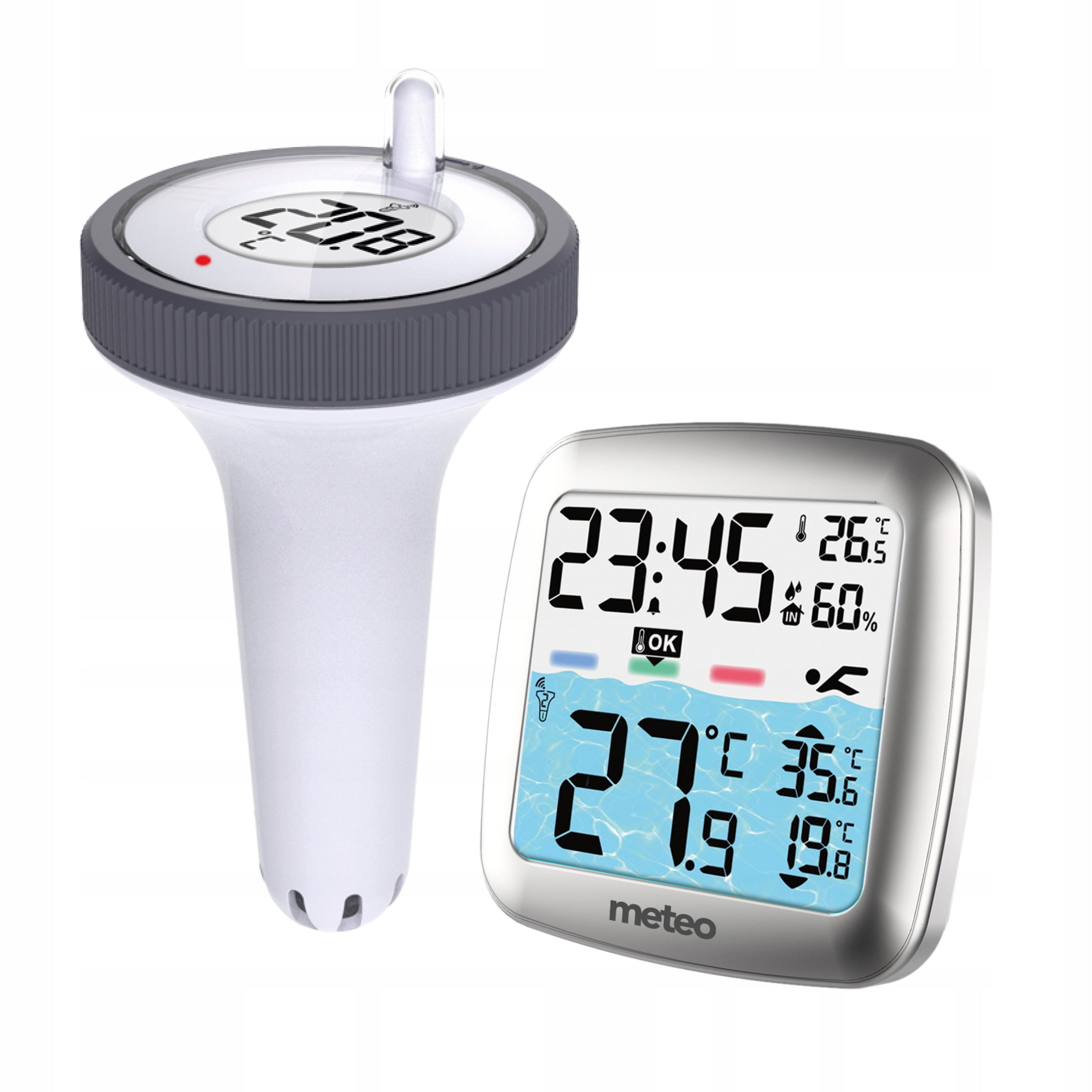 POOL THERMOMETER METEO TB2S WIRELESS WATER SENSOR LCD WEATHER Packaging status original
