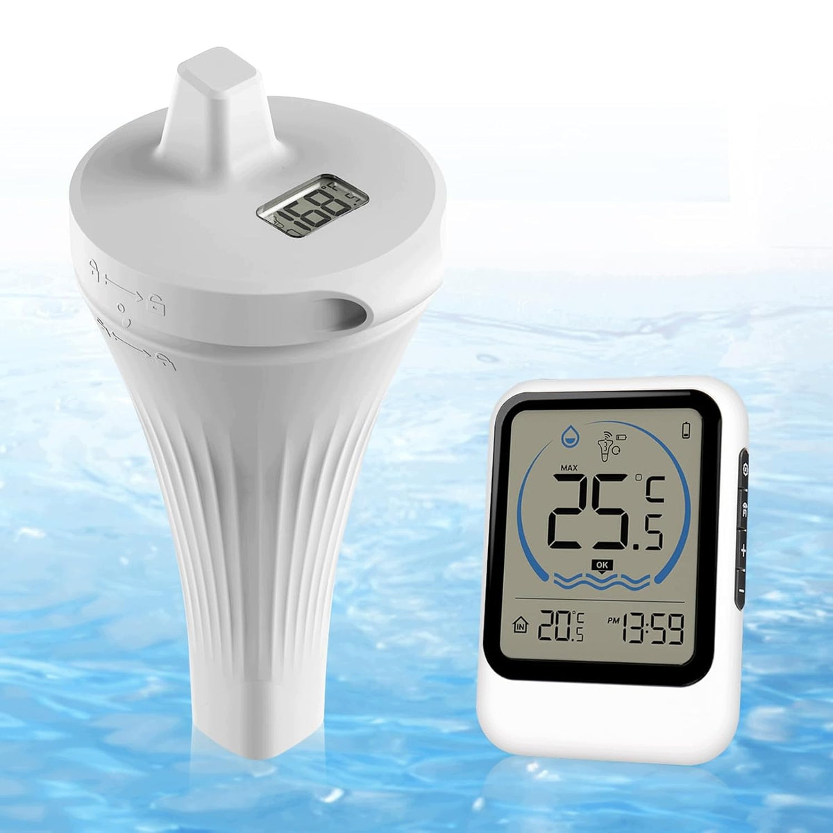 POOL THERMOMETER WATERPROOF IP68 RANGE 50 M FOR SWIMMING POOLS Packaging status original