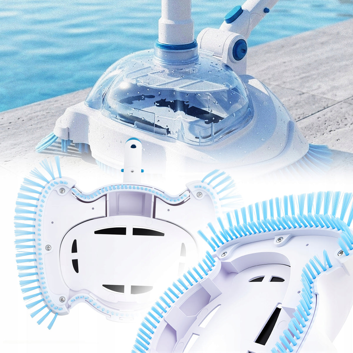 POOL VACUUM CLEANER TIP CLEANING THE BOTTOM OF GARDEN POOLS BRUSH Packaging status original