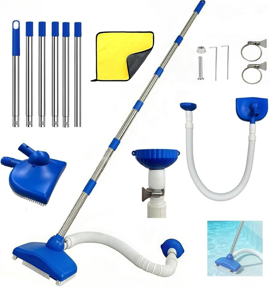 POOL VACUUM CLEANER TO THE BOTTOM WITH TELESCOPIC POLE BRUSH AND HOSE 3,5 M