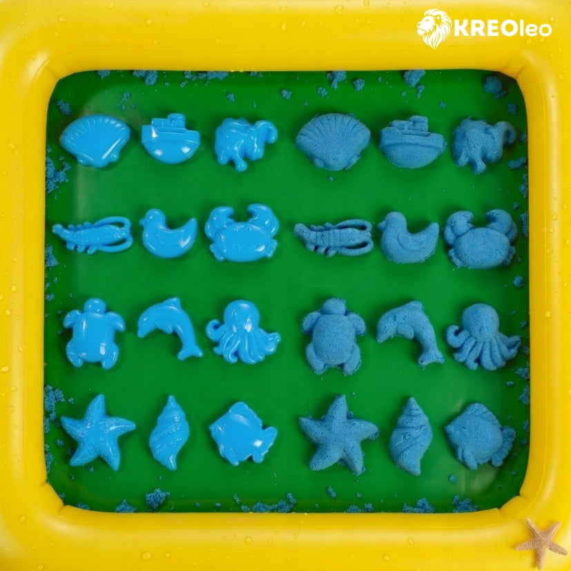 POOL WITH KINETIC SAND 1kg set XL molds sand spatula bucket Brand no brand