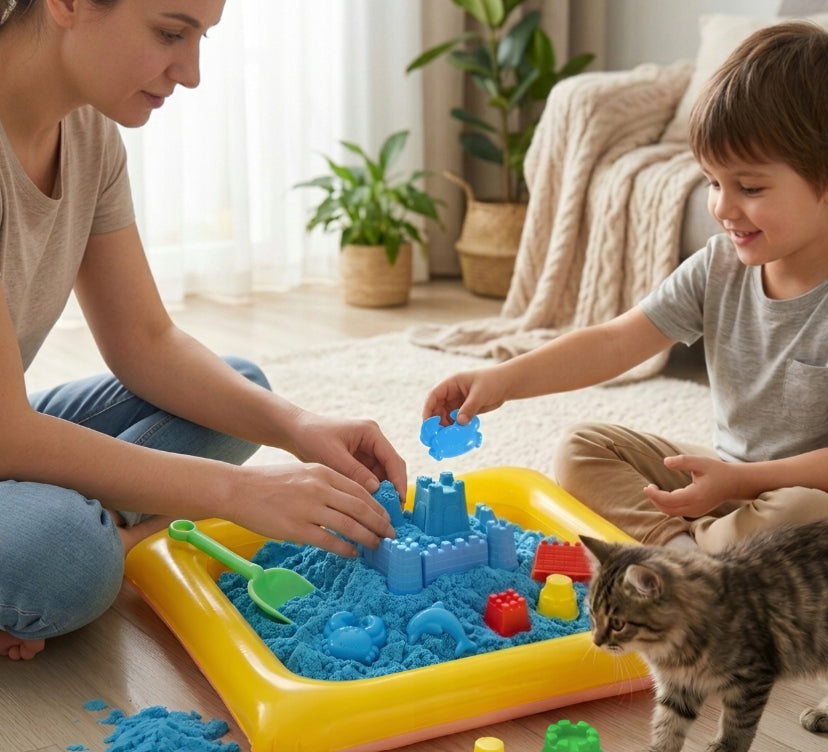 POOL WITH KINETIC SAND 1kg set XL molds sand spatula bucket Packaging status original