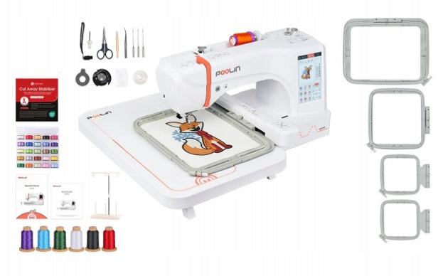 POOLIN EOC06 EMBROIDERY MACHINE WITH 7 INCH TOUCH SCREEN