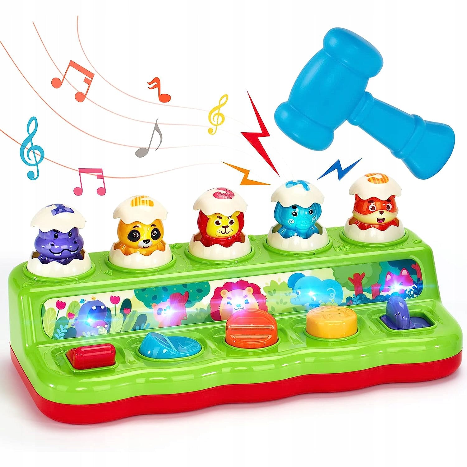 POP TOYS KIDS 1 YEAR POP UP ANIMALS BABIES WITH HAMMERS Packaging status original